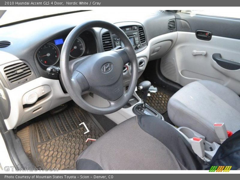 Nordic White / Gray 2010 Hyundai Accent GLS 4 Door