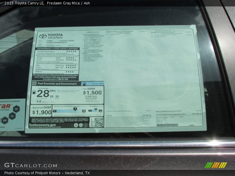Predawn Gray Mica / Ash 2015 Toyota Camry LE