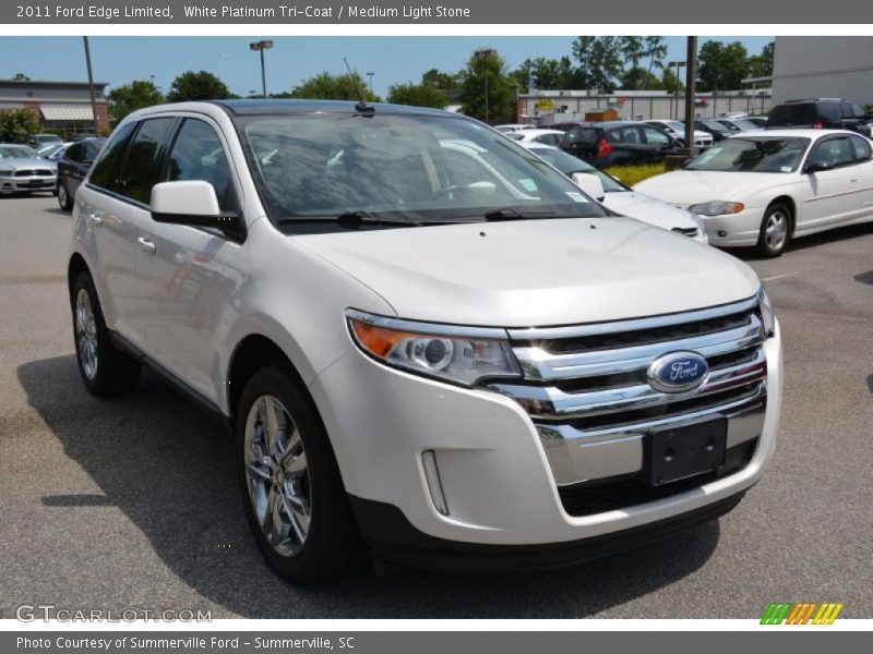 White Platinum Tri-Coat / Medium Light Stone 2011 Ford Edge Limited