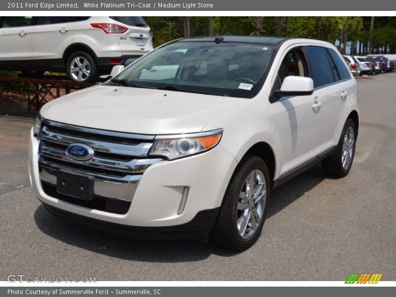White Platinum Tri-Coat / Medium Light Stone 2011 Ford Edge Limited