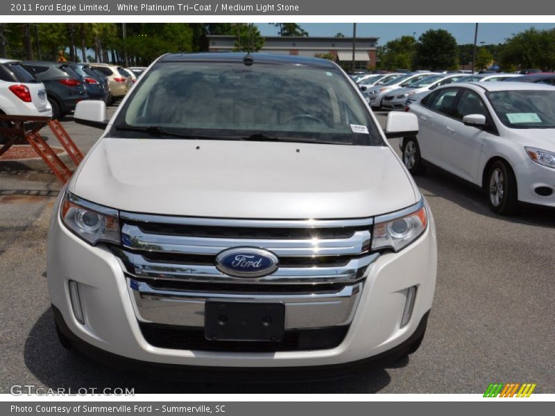 White Platinum Tri-Coat / Medium Light Stone 2011 Ford Edge Limited