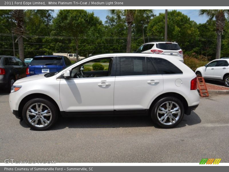 White Platinum Tri-Coat / Medium Light Stone 2011 Ford Edge Limited