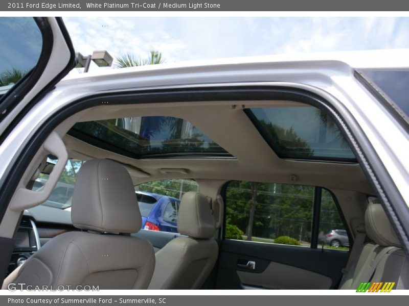 White Platinum Tri-Coat / Medium Light Stone 2011 Ford Edge Limited