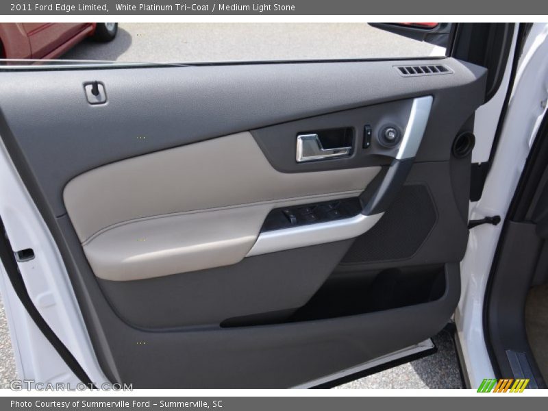 White Platinum Tri-Coat / Medium Light Stone 2011 Ford Edge Limited