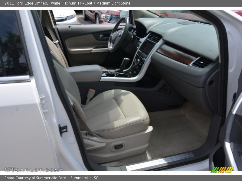 White Platinum Tri-Coat / Medium Light Stone 2011 Ford Edge Limited