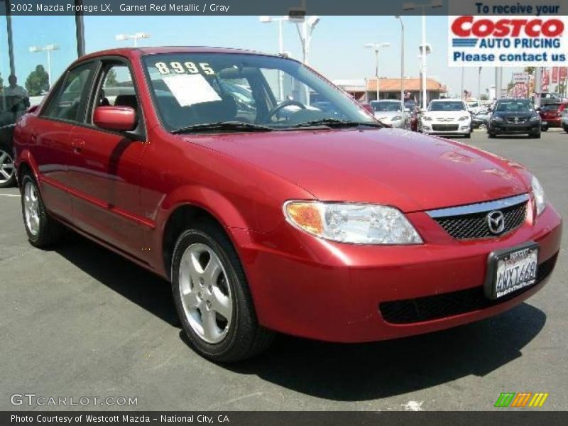 Garnet Red Metallic / Gray 2002 Mazda Protege LX