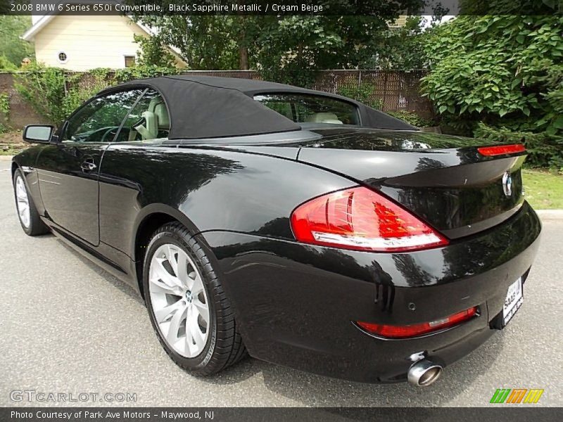 Black Sapphire Metallic / Cream Beige 2008 BMW 6 Series 650i Convertible