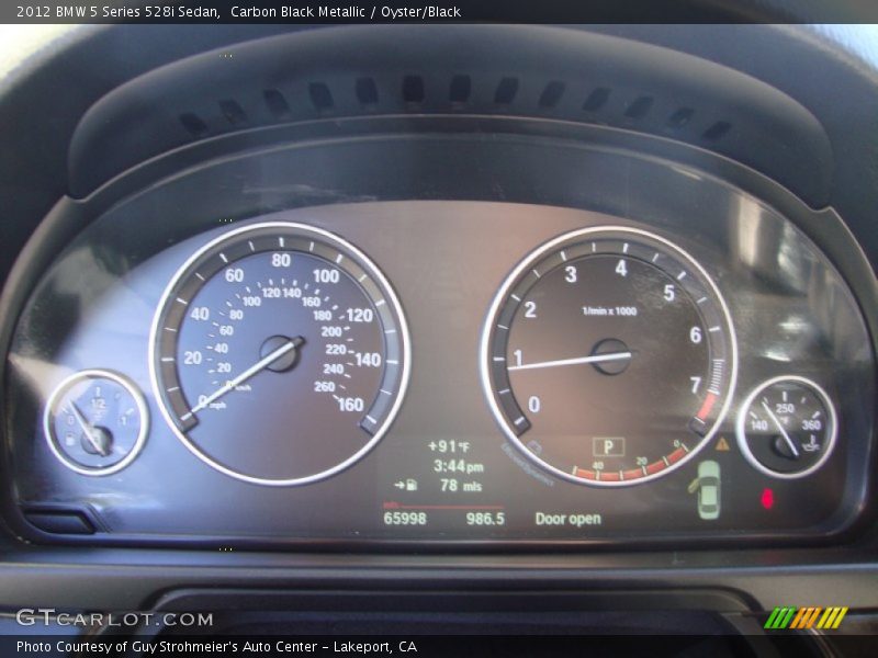 Carbon Black Metallic / Oyster/Black 2012 BMW 5 Series 528i Sedan