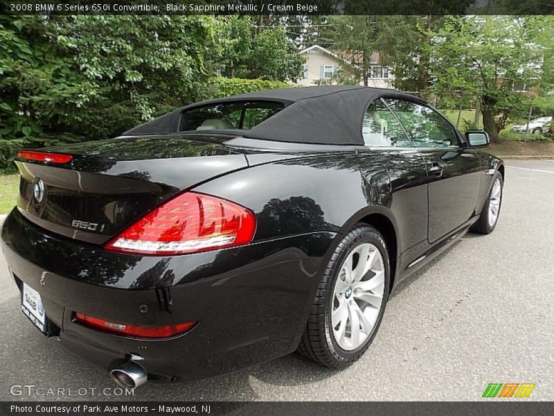 Black Sapphire Metallic / Cream Beige 2008 BMW 6 Series 650i Convertible