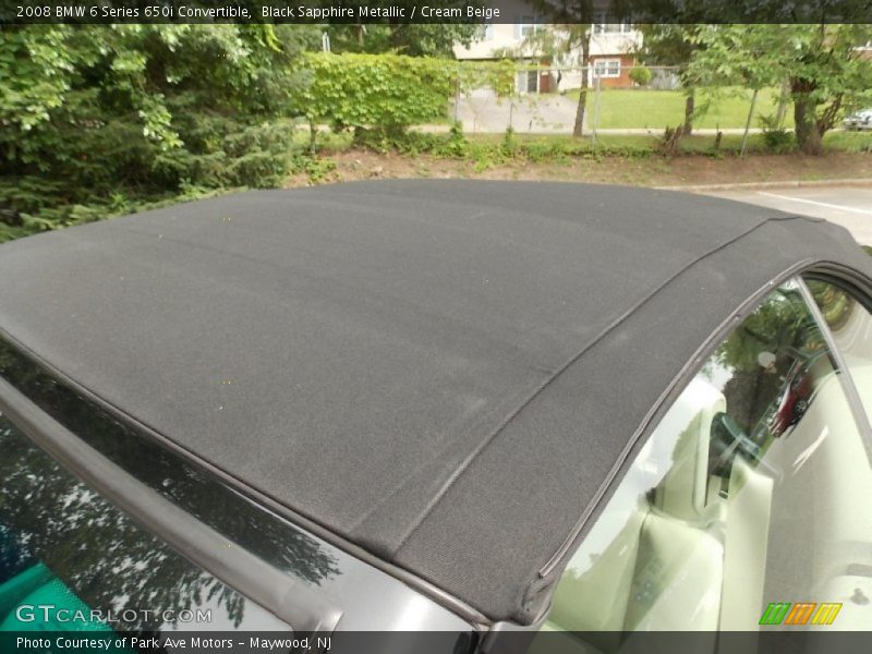 Black Sapphire Metallic / Cream Beige 2008 BMW 6 Series 650i Convertible