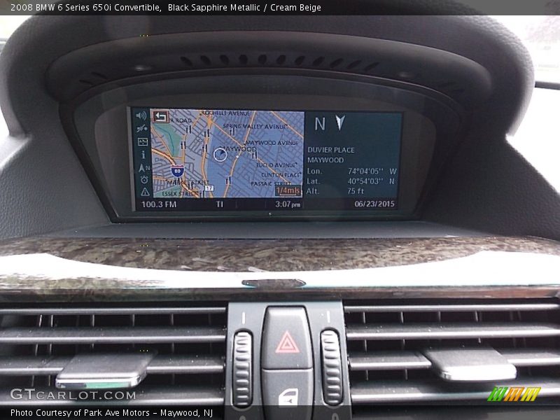 Black Sapphire Metallic / Cream Beige 2008 BMW 6 Series 650i Convertible