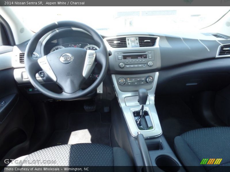 Aspen White / Charcoal 2014 Nissan Sentra SR