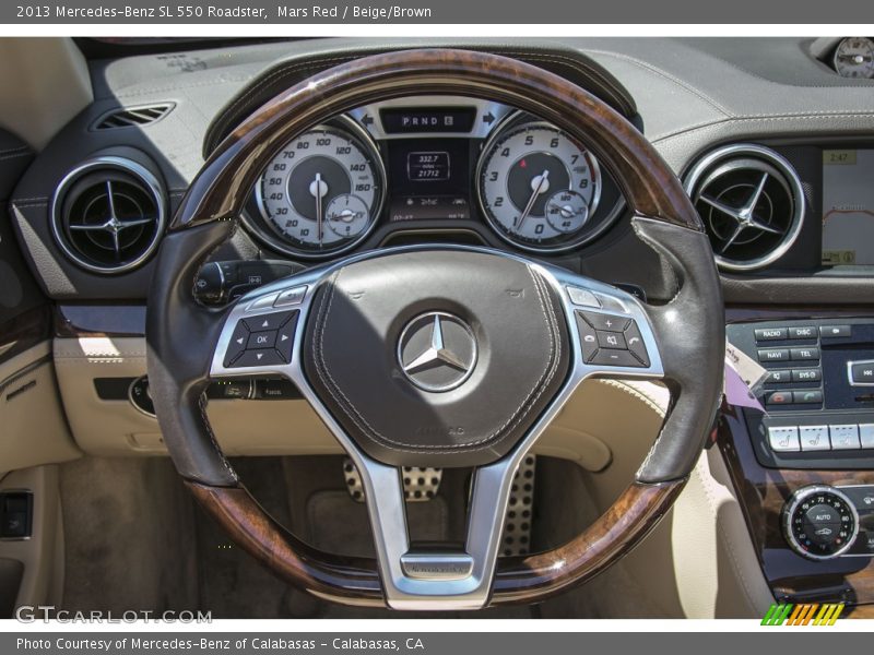 Mars Red / Beige/Brown 2013 Mercedes-Benz SL 550 Roadster