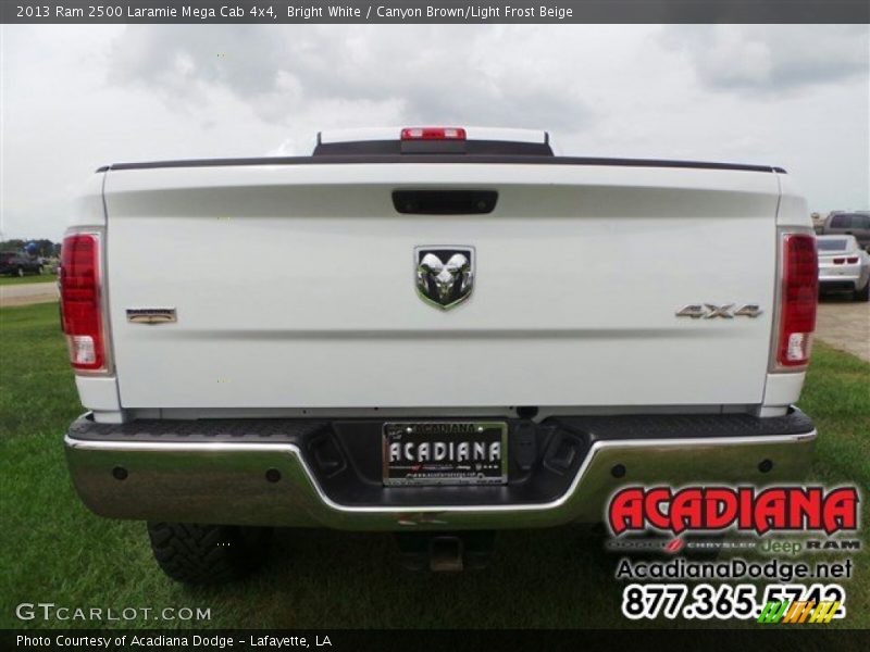 Bright White / Canyon Brown/Light Frost Beige 2013 Ram 2500 Laramie Mega Cab 4x4