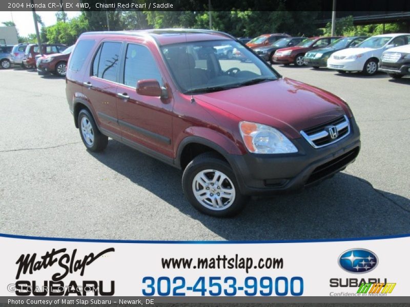 Chianti Red Pearl / Saddle 2004 Honda CR-V EX 4WD