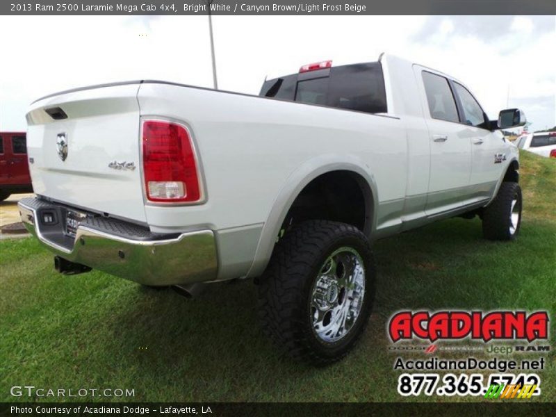 Bright White / Canyon Brown/Light Frost Beige 2013 Ram 2500 Laramie Mega Cab 4x4