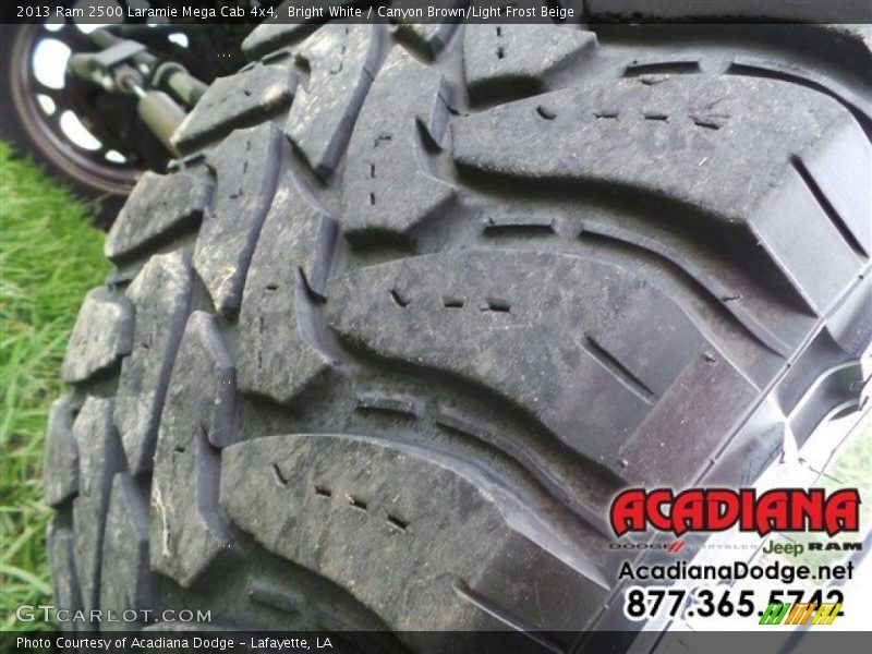 Bright White / Canyon Brown/Light Frost Beige 2013 Ram 2500 Laramie Mega Cab 4x4