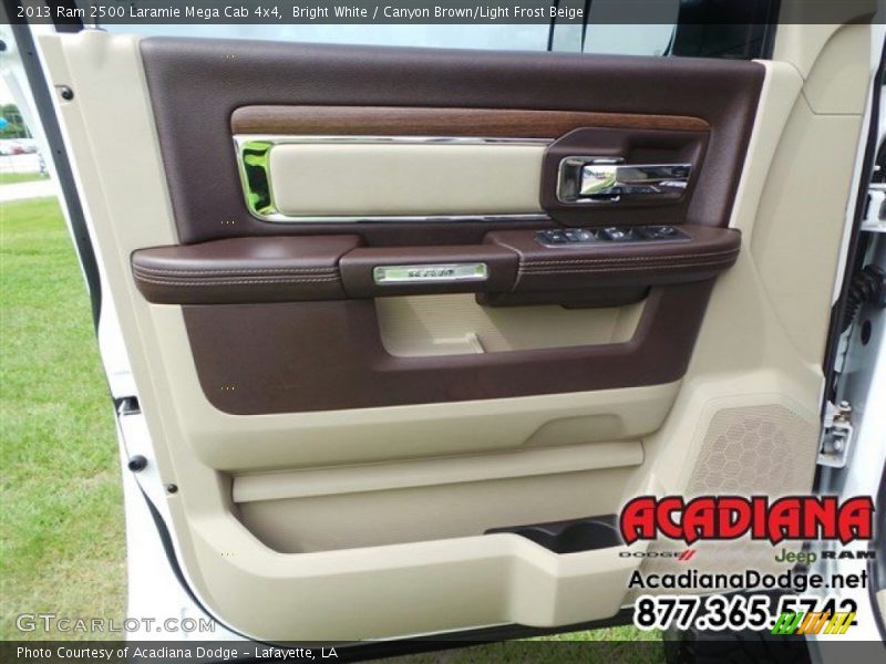 Bright White / Canyon Brown/Light Frost Beige 2013 Ram 2500 Laramie Mega Cab 4x4