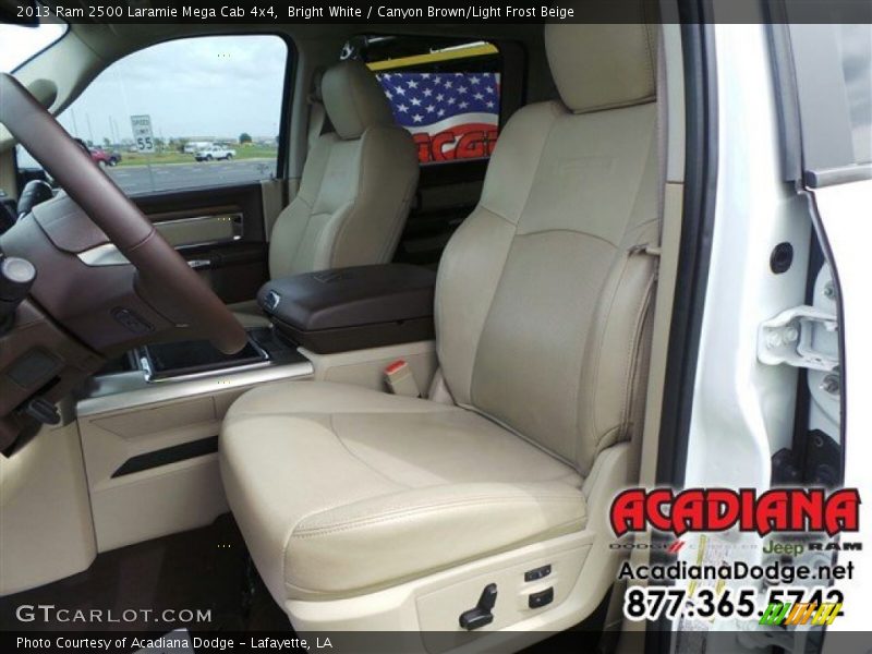 Bright White / Canyon Brown/Light Frost Beige 2013 Ram 2500 Laramie Mega Cab 4x4