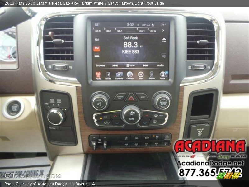 Bright White / Canyon Brown/Light Frost Beige 2013 Ram 2500 Laramie Mega Cab 4x4