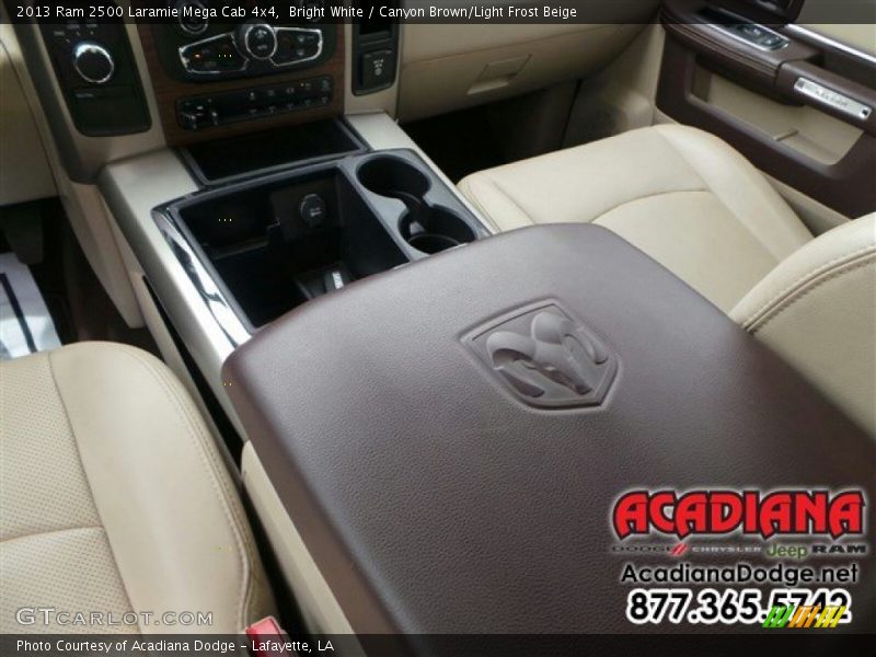 Bright White / Canyon Brown/Light Frost Beige 2013 Ram 2500 Laramie Mega Cab 4x4