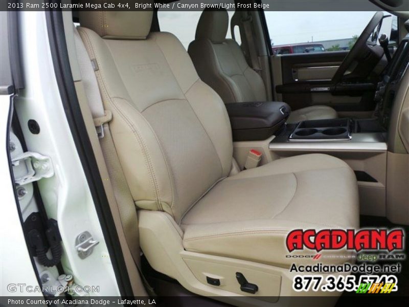 Bright White / Canyon Brown/Light Frost Beige 2013 Ram 2500 Laramie Mega Cab 4x4