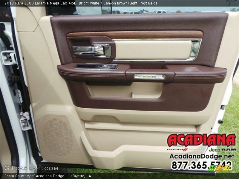 Bright White / Canyon Brown/Light Frost Beige 2013 Ram 2500 Laramie Mega Cab 4x4