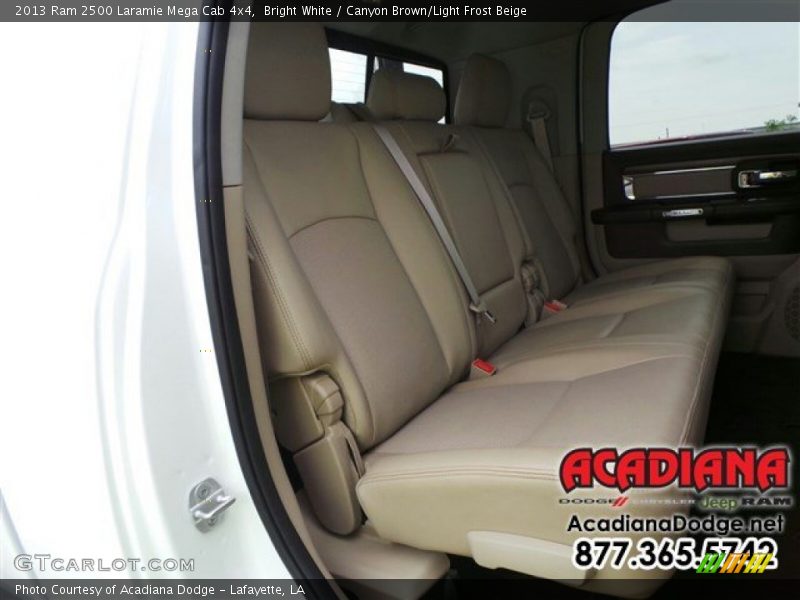 Bright White / Canyon Brown/Light Frost Beige 2013 Ram 2500 Laramie Mega Cab 4x4