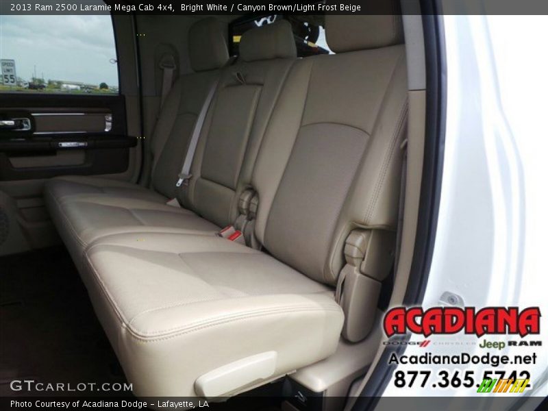 Bright White / Canyon Brown/Light Frost Beige 2013 Ram 2500 Laramie Mega Cab 4x4