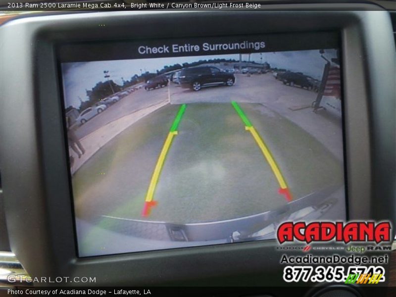 Bright White / Canyon Brown/Light Frost Beige 2013 Ram 2500 Laramie Mega Cab 4x4