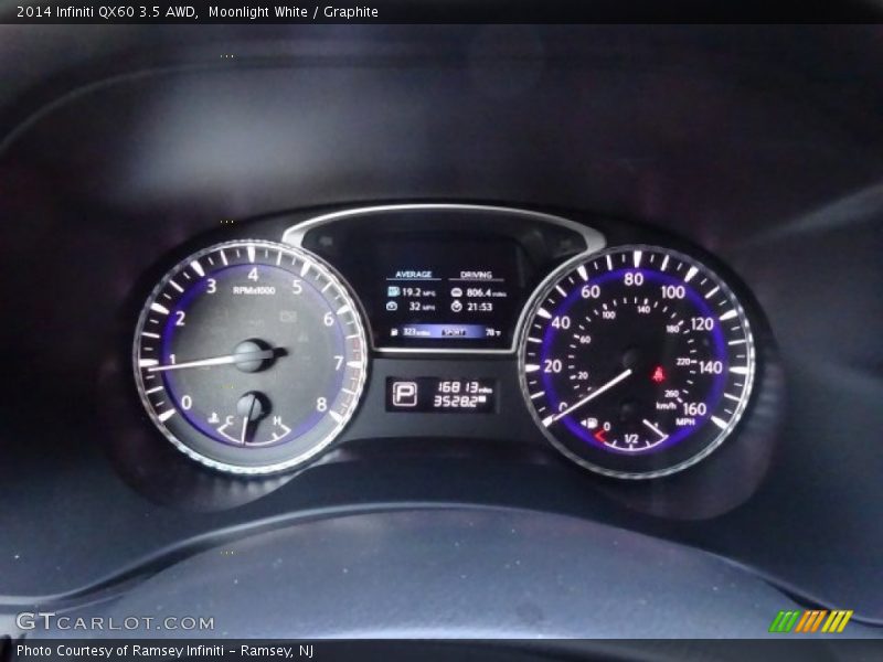 Moonlight White / Graphite 2014 Infiniti QX60 3.5 AWD