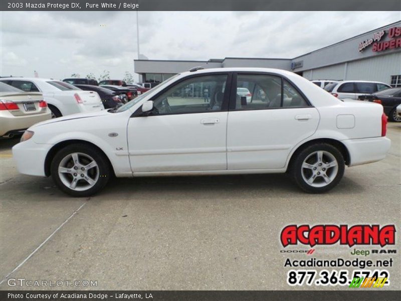 Pure White / Beige 2003 Mazda Protege DX