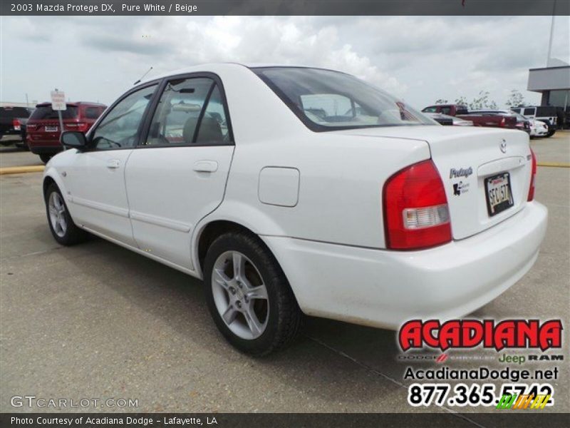 Pure White / Beige 2003 Mazda Protege DX