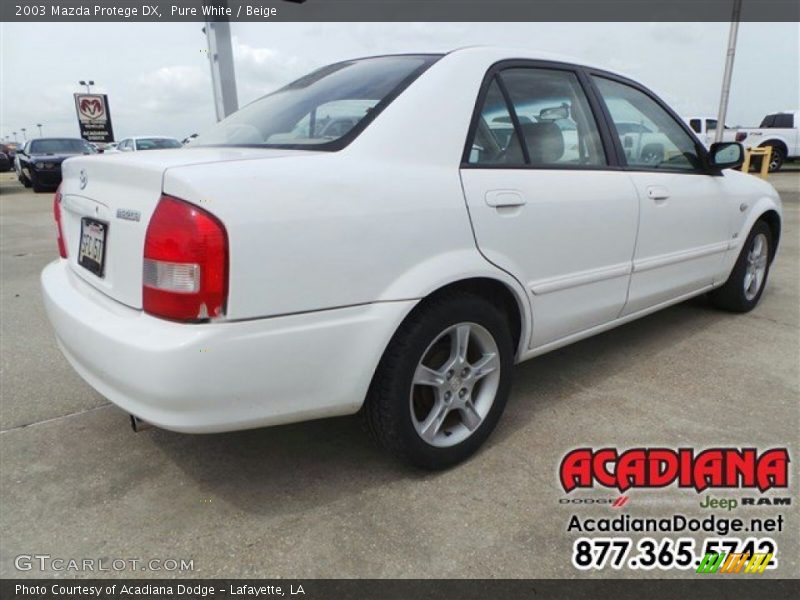Pure White / Beige 2003 Mazda Protege DX