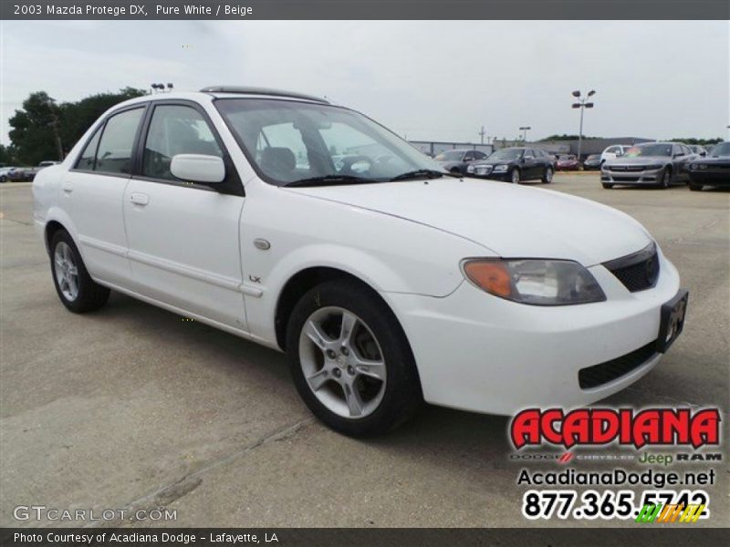 Pure White / Beige 2003 Mazda Protege DX