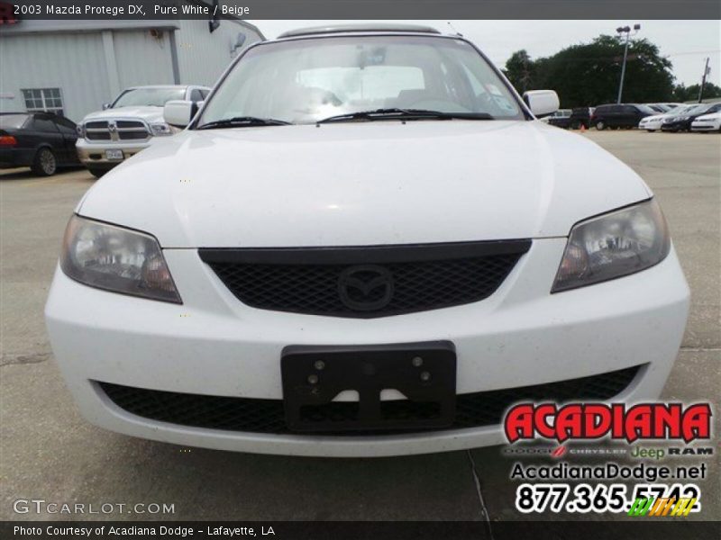 Pure White / Beige 2003 Mazda Protege DX