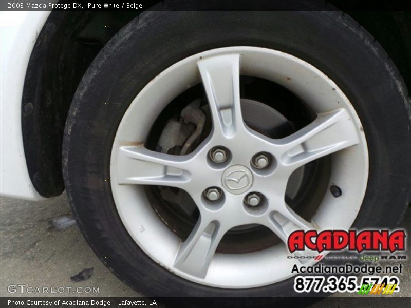 Pure White / Beige 2003 Mazda Protege DX