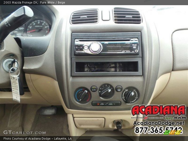 Pure White / Beige 2003 Mazda Protege DX