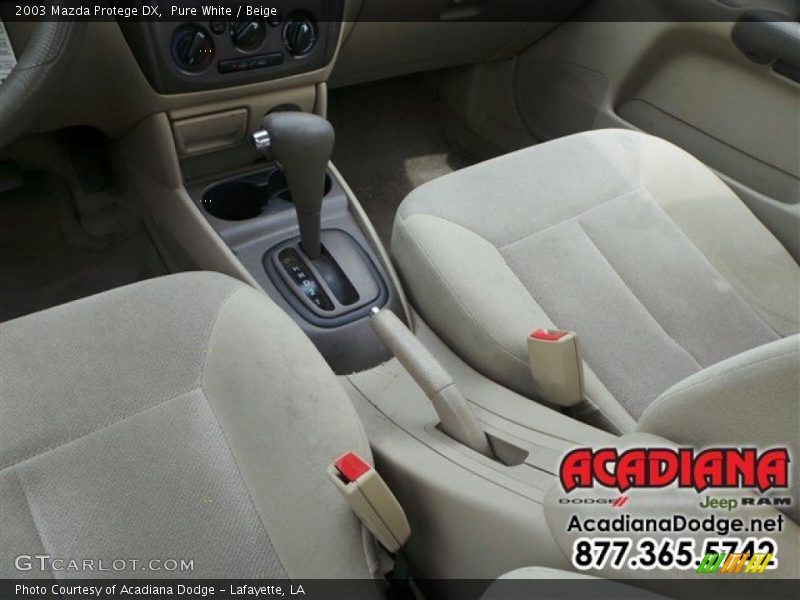 Pure White / Beige 2003 Mazda Protege DX