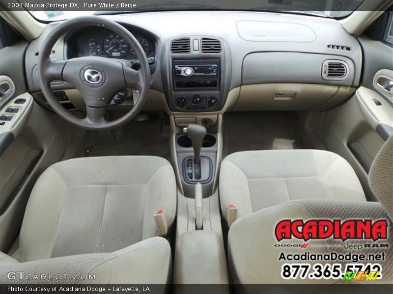 Pure White / Beige 2003 Mazda Protege DX