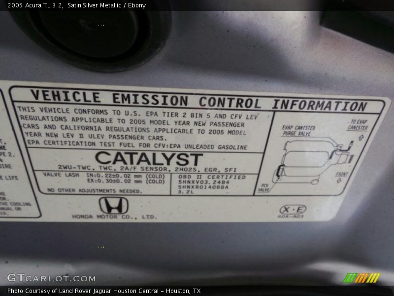 Satin Silver Metallic / Ebony 2005 Acura TL 3.2