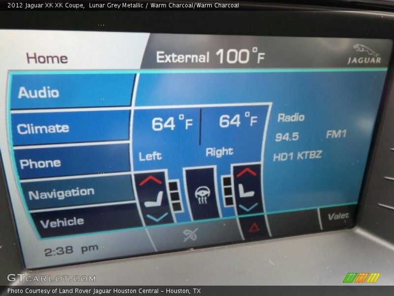 Lunar Grey Metallic / Warm Charcoal/Warm Charcoal 2012 Jaguar XK XK Coupe