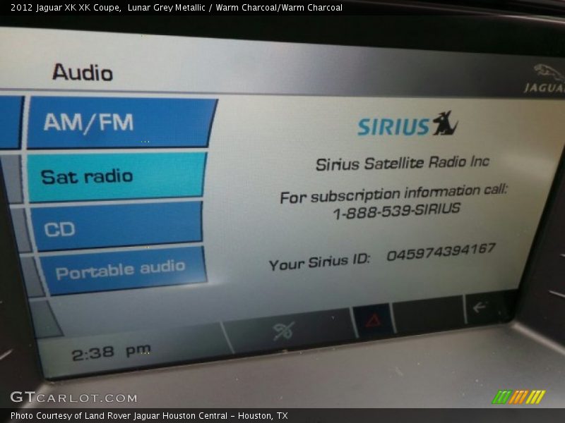 Lunar Grey Metallic / Warm Charcoal/Warm Charcoal 2012 Jaguar XK XK Coupe