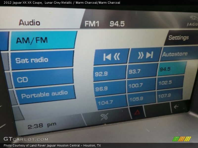 Lunar Grey Metallic / Warm Charcoal/Warm Charcoal 2012 Jaguar XK XK Coupe