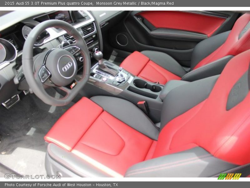 Monsoon Grey Metallic / Black/Magma Red 2015 Audi S5 3.0T Premium Plus quattro Coupe