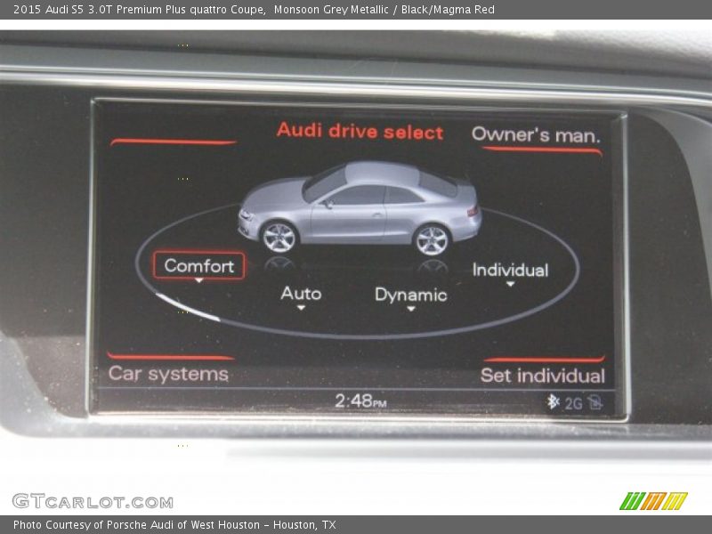 Monsoon Grey Metallic / Black/Magma Red 2015 Audi S5 3.0T Premium Plus quattro Coupe