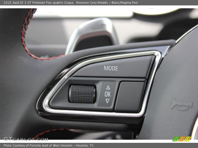 Monsoon Grey Metallic / Black/Magma Red 2015 Audi S5 3.0T Premium Plus quattro Coupe