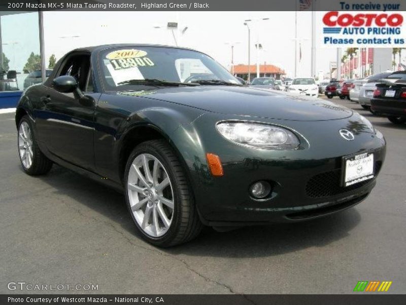 Highland Green / Black 2007 Mazda MX-5 Miata Touring Roadster