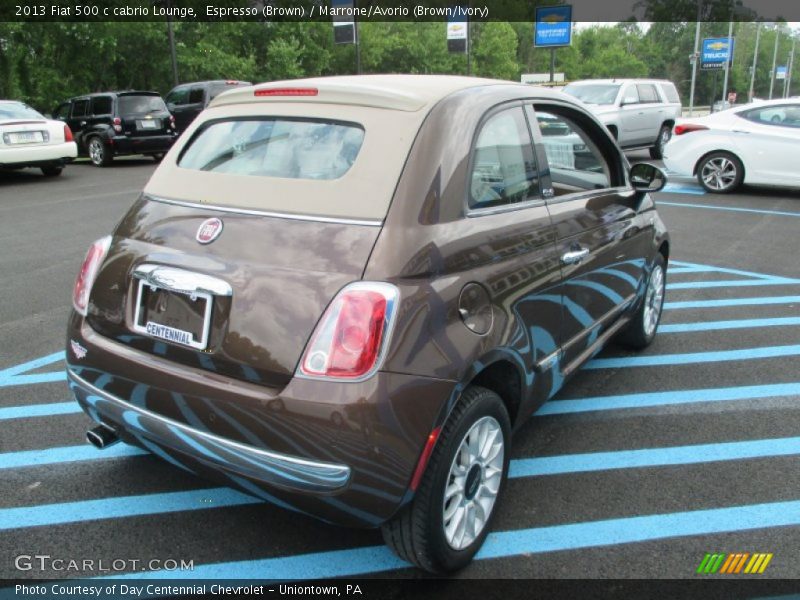 Espresso (Brown) / Marrone/Avorio (Brown/Ivory) 2013 Fiat 500 c cabrio Lounge