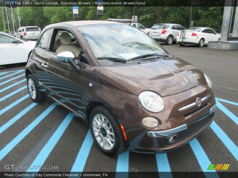 Espresso (Brown) / Marrone/Avorio (Brown/Ivory) 2013 Fiat 500 c cabrio Lounge